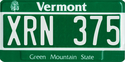 VT license plate XRN375