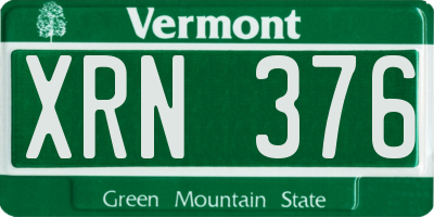 VT license plate XRN376
