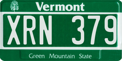 VT license plate XRN379