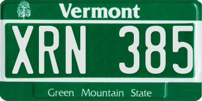 VT license plate XRN385