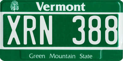 VT license plate XRN388