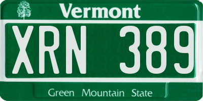 VT license plate XRN389