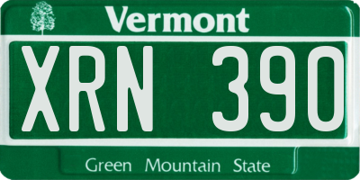 VT license plate XRN390
