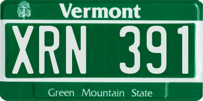 VT license plate XRN391