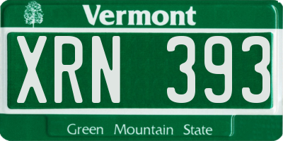 VT license plate XRN393