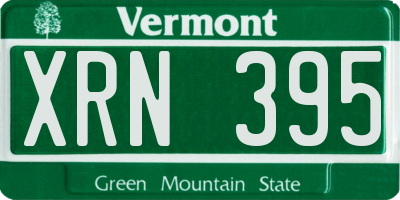 VT license plate XRN395