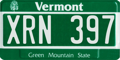 VT license plate XRN397