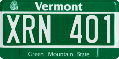 VT license plate XRN401