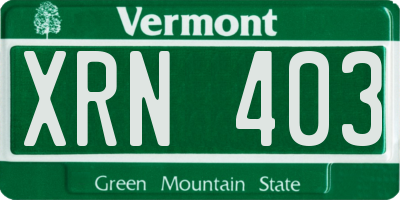 VT license plate XRN403