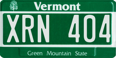 VT license plate XRN404