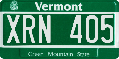 VT license plate XRN405