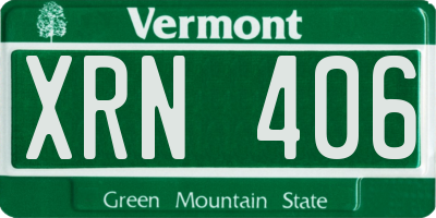 VT license plate XRN406