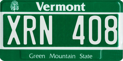 VT license plate XRN408