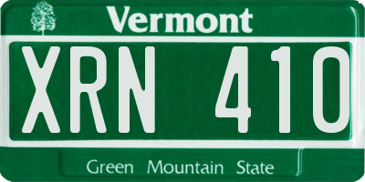 VT license plate XRN410