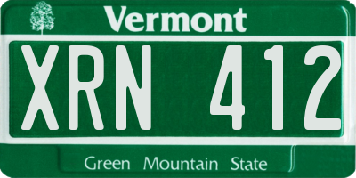 VT license plate XRN412