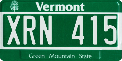 VT license plate XRN415