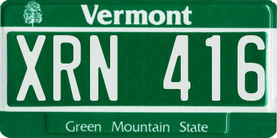 VT license plate XRN416