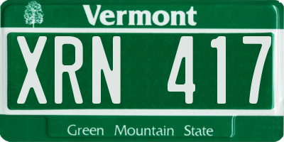 VT license plate XRN417