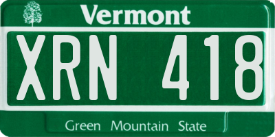 VT license plate XRN418