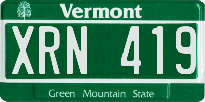 VT license plate XRN419