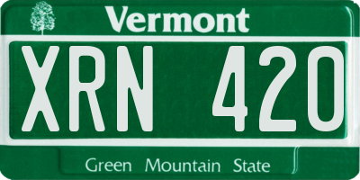 VT license plate XRN420