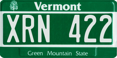 VT license plate XRN422