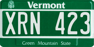 VT license plate XRN423