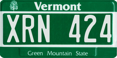 VT license plate XRN424