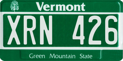 VT license plate XRN426