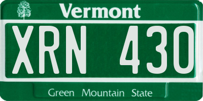 VT license plate XRN430