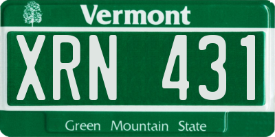 VT license plate XRN431