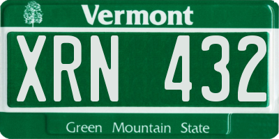 VT license plate XRN432
