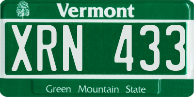VT license plate XRN433