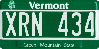 VT license plate XRN434