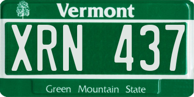 VT license plate XRN437