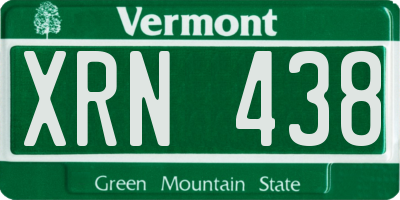 VT license plate XRN438