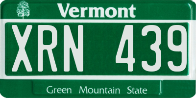 VT license plate XRN439