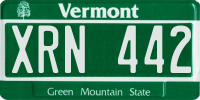 VT license plate XRN442