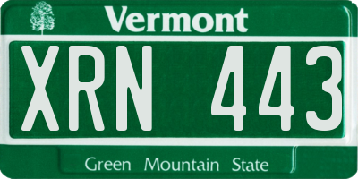 VT license plate XRN443