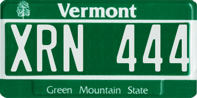 VT license plate XRN444