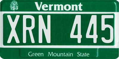 VT license plate XRN445