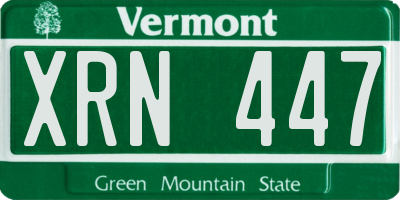 VT license plate XRN447