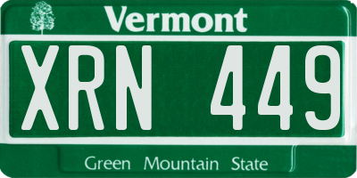 VT license plate XRN449