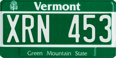 VT license plate XRN453