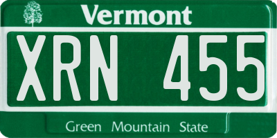 VT license plate XRN455