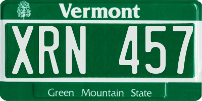 VT license plate XRN457