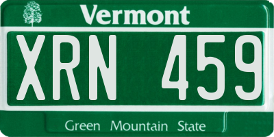 VT license plate XRN459