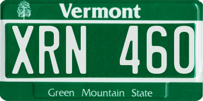 VT license plate XRN460