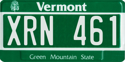 VT license plate XRN461