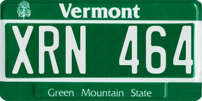 VT license plate XRN464